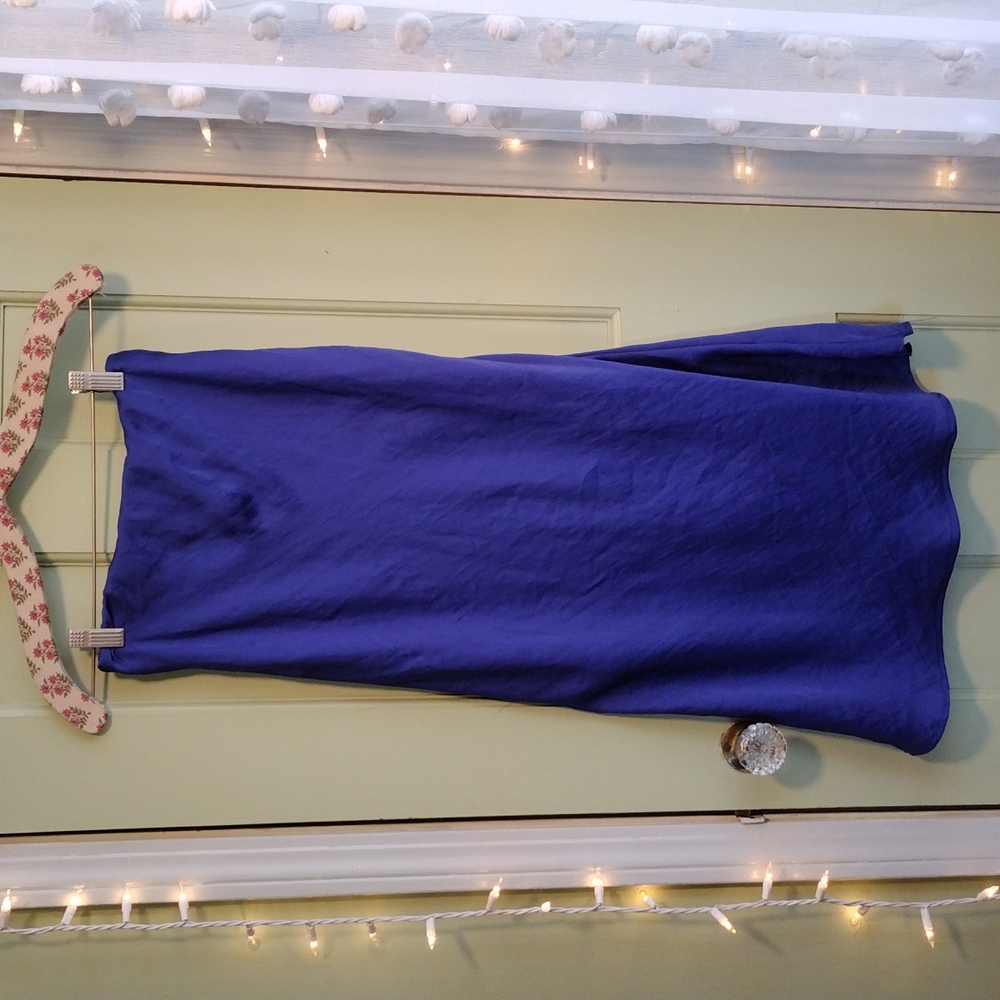 Women's Forgotten Grace royal blue faux silk Medium 31" length skirt